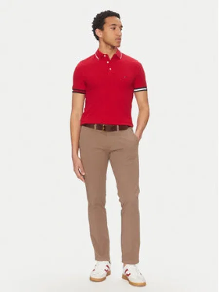 Tommy Hilfiger Polokošile Flag Cuff červená