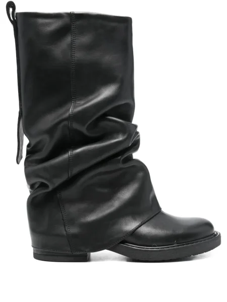 Botine Metisse din piele cu volane negru