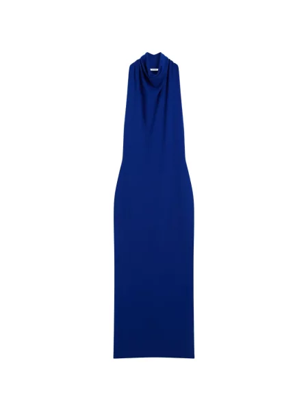 Lung rochie Givenchy de lână drapată albastru