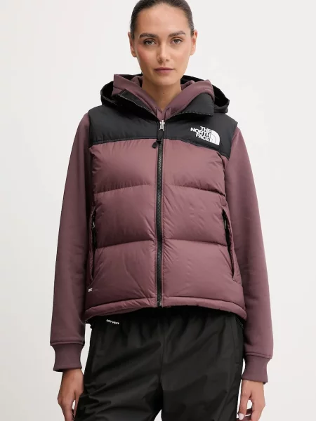 The North Face bezrękawnik puchowy Retro Nuptse zimowy bordowy