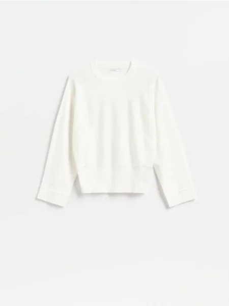 Reserved Pulover cu lyocell crem