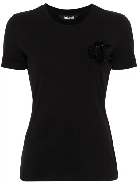 Tricou Just Cavalli din jerseu negru
