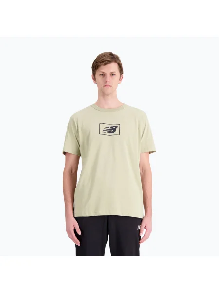 Olcsóbban. Férfi póló New Balance Essentials Logo fatigueg. Méret: M zöld