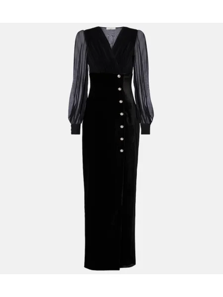 Rochie Alessandra Rich de catifea negru