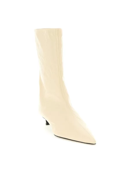 Buty do kostki Jil Sander skórzane beżowe