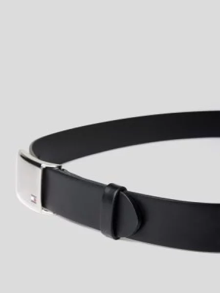 Skórzany z klamrą na pin Tommy Hilfiger czarny
