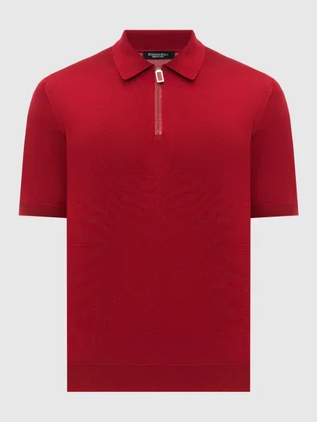 Шелковое поло Stefano Ricci красное