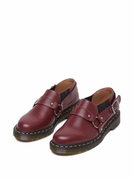Pantofi Dr. Martens cu cataramă cu bretele roșu