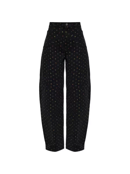 Blugi Baum Und Pferdgarten cu model floral cu imagine negru
