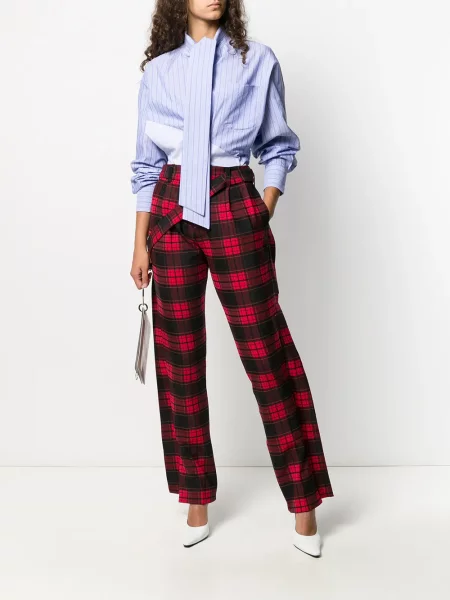 Pantaloni Unravel Project în carouri negru