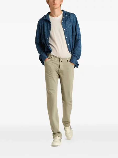 Tricou Kiton cu broderie alb