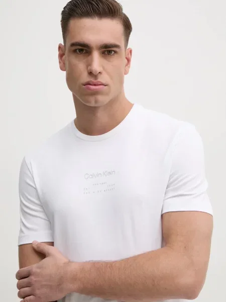 Calvin Klein t-shirt z nadrukiem biały