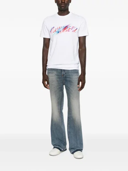 Scurt tricou Dsquared2 cu imagine alb
