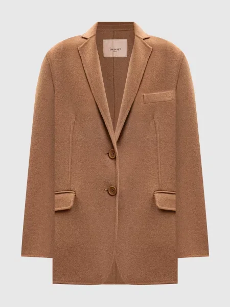 Жакет з вовною Twinset коричневий
