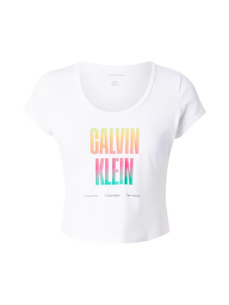 Calvin Klein Jeans Tricou Pride galben / portocaliu mandarină / roz alb