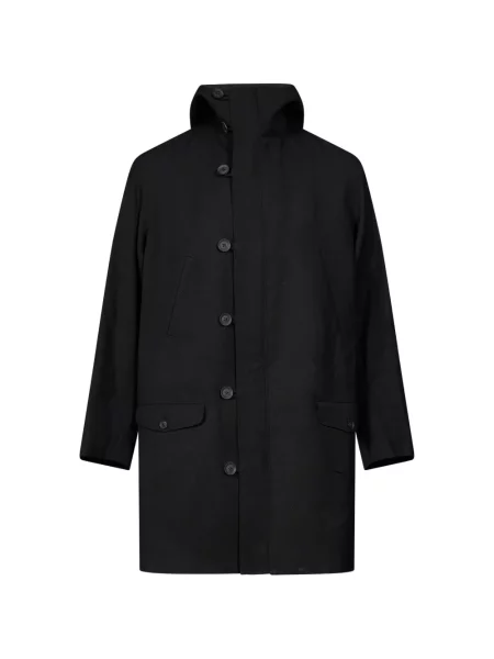 Palton Yohji Yamamoto cu glugă negru