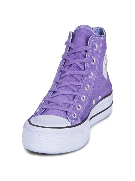 Plátené členkové topánky Converse fialová