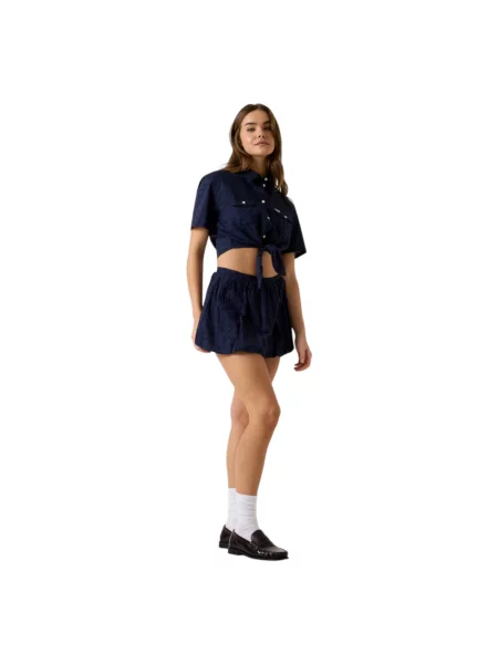 Guess Spódnice Kobieta Niebieski S Bubble mini skirt granatowa