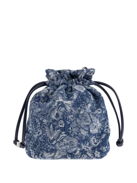 Geantă Ganni cu model floral albastru