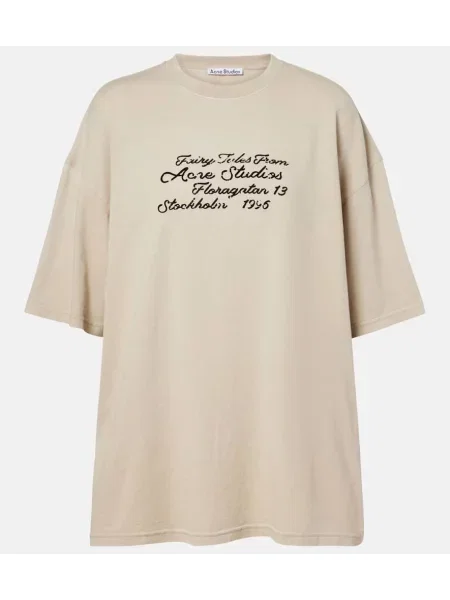Tricou Acne Studios din jerseu bej