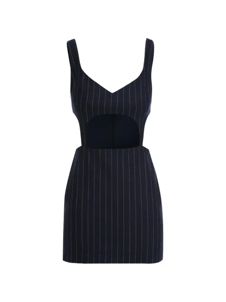 Rochie mini Zeynep Arcay cu dungi de costum albastru