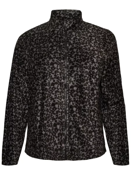 Zizzi Jachetă fleece LISE gri negru