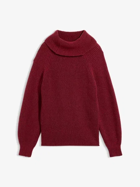 Sweter z miękkiej mieszanki wełny czerwony