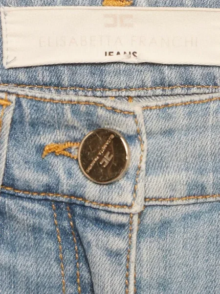 Jeansy Elisabetta Franchi z przetarciami niebieskie