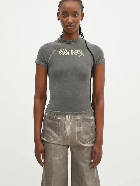 Ottolinger t-shirt Deconstructed Fitted T-Shirt szary
