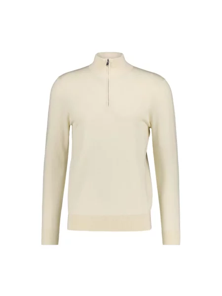 Sweter z golfem Profuomo beżowy