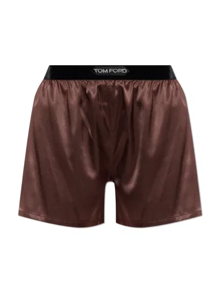 Jedwabne szorty Tom Ford brązowe