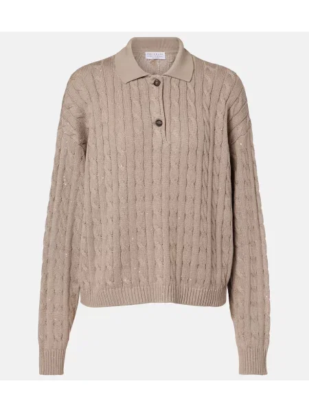 Pletený svetr Brunello Cucinelli béžový