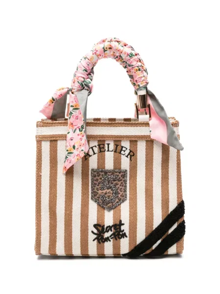 Geantă shopper Secret Pon Pon maro