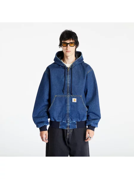 Velká džínová bunda Carhartt Wip s kamínky modrá