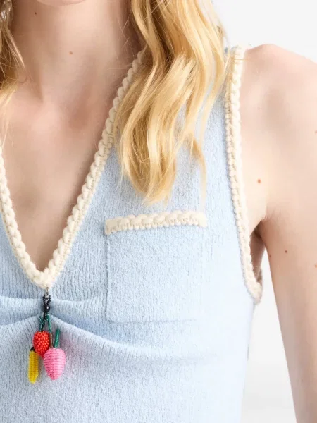 Bouclé top Prada albastru