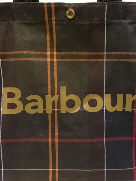 Geantă Barbour în carouri verde