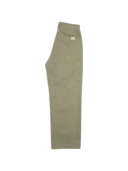 Pantaloni Nudie Jeans cu model herringbone verde