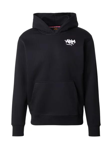 ALPHA INDUSTRIES Megztinis be užsegimo Signature juoda balta