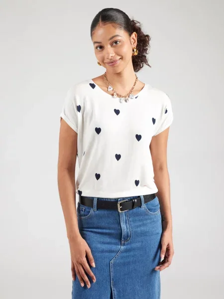 VERO MODA Tricou VMAVA albastru marin alb