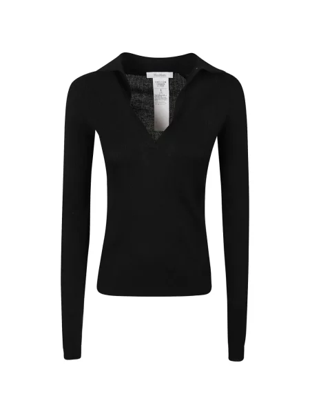 Top Max Mara tricotate cu decolteu în V negru
