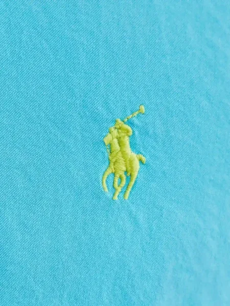 Samt prugasta košulja Polo Ralph Lauren s vezom plava