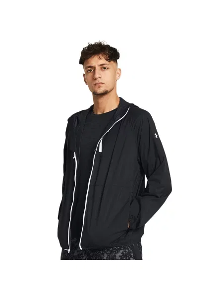 Pánska bežecká bunda Under Armour Launch Lightweight black/black/white čierna