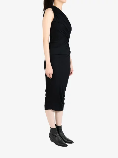 Rochie midi Rick Owens Lilies drapată negru