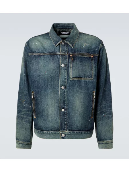 Džínová bunda Undercover s výšivkou modrá