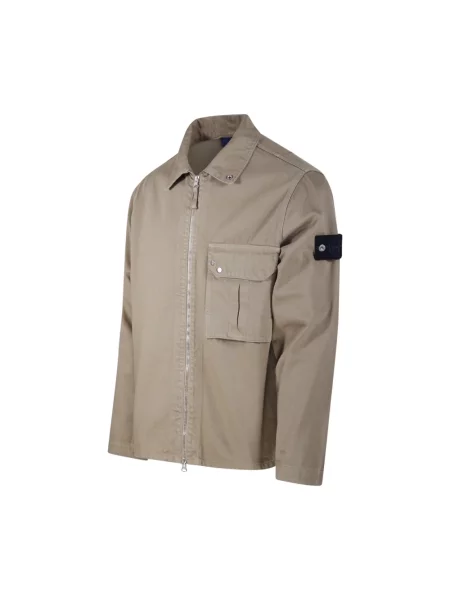 Kurtka jeansowa Stone Island z kamieniami beżowa