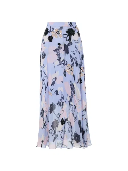 Fustă Temperley London cu paiete cu model floral albastru