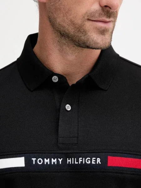 Tommy Hilfiger polo z aplikacją czarny