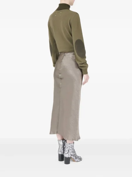 Fustă midi Maison Margiela până la genunchi maro