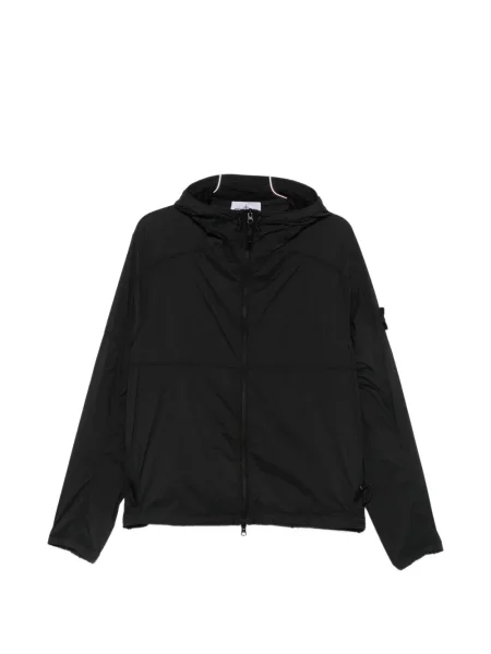 Geacă Stone Island cu glugă cu strasuri negru