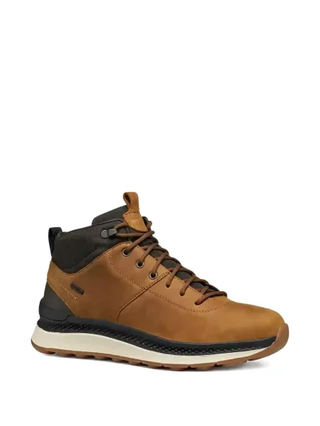 Botine Geox cu șireturi din dantelă maro